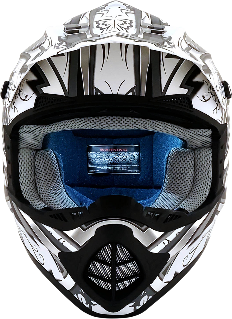 AFX FX-17Y Motorcycle Helmet - Butterfly - Matte White - Small 0111-1390