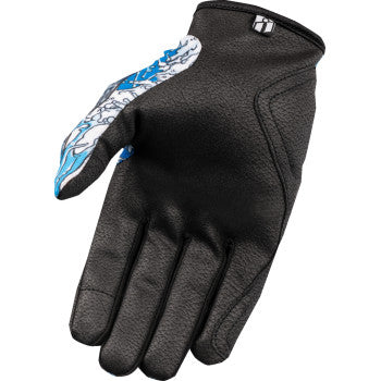 ICON Hooligan™ Dino Fury Motorcycle Gloves - Blue - Medium 3301-4636