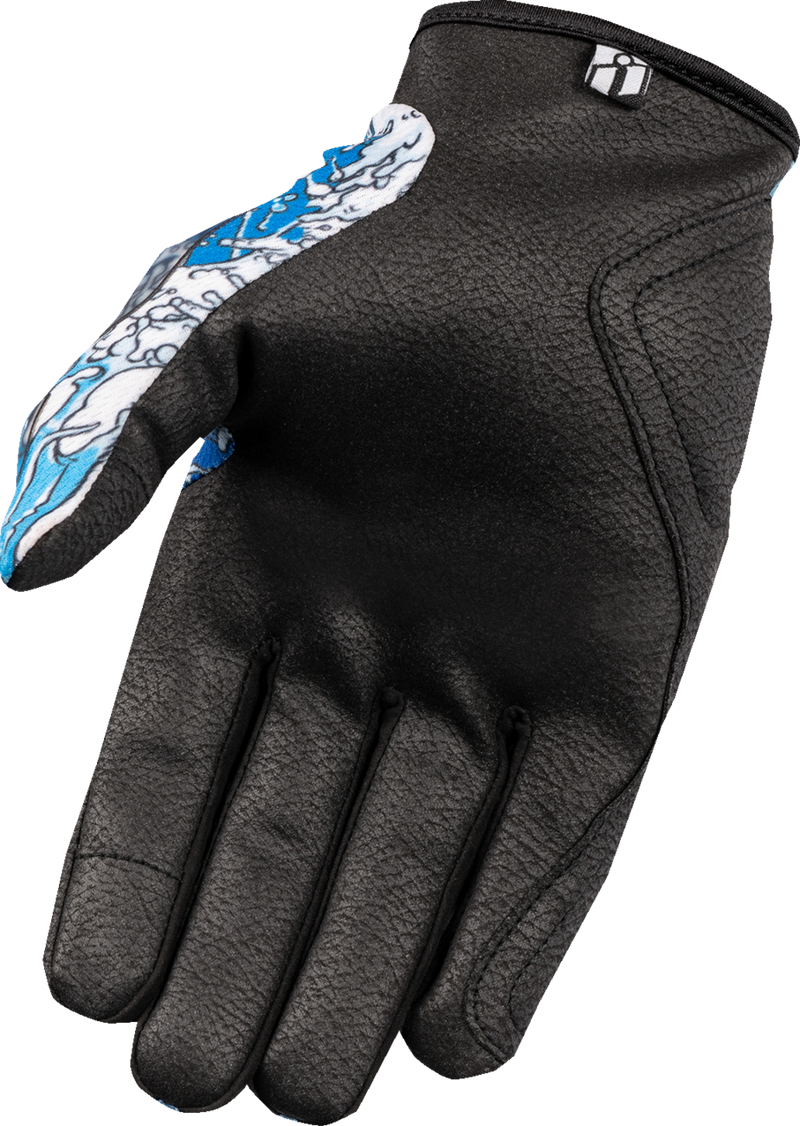 ICON Hooligan™ Dino Fury Motorcycle Gloves - Blue - Small 3301-4635