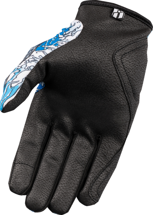 ICON Hooligan™ Dino Fury Motorcycle Gloves - Blue - Small 3301-4635