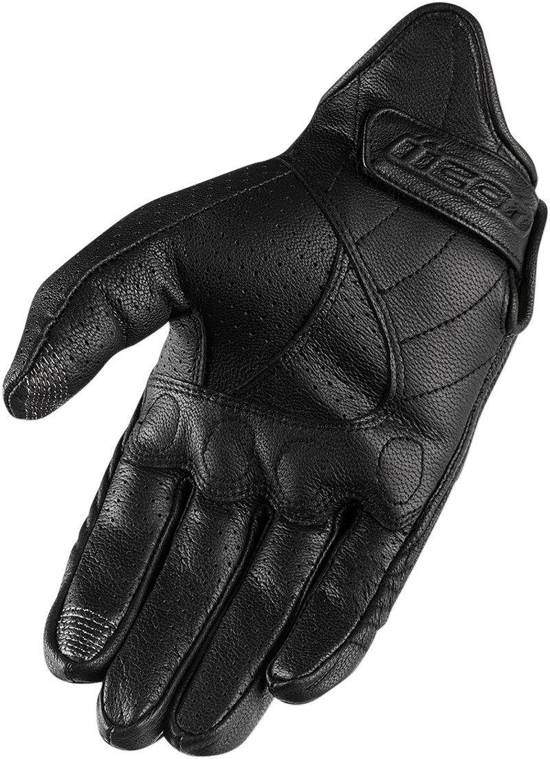 ICON Pursuit Classic™ Perforated Women's Leather Motorcycle Gloves - Black - 3XL 3301-3835