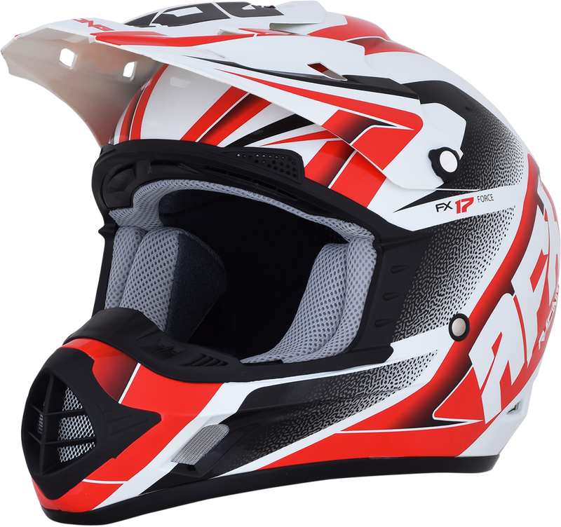 AFX FX-17 Motorcycle Helmet - Force - Pearl White/Red - Large 0110-5246