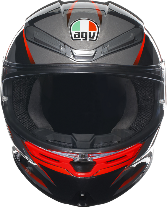 AGV K6 S Motorcycle Helmet - Slashcut - Black/Gray/Red - Medium 2118395002014M