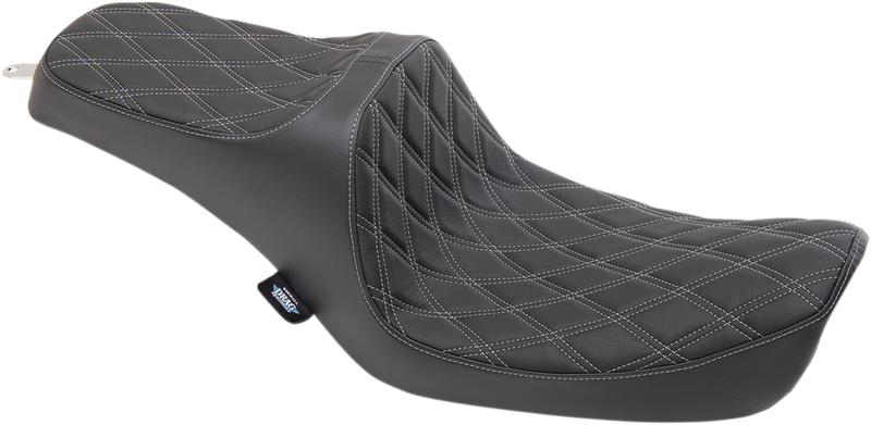 DRAG SPECIALTIES Predator III Seat - Double Diamond - Silver Stitching 0803-0653