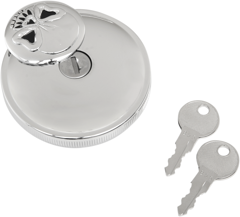 DRAG SPECIALTIES Gas Cap - Non-Vented Skull Locking - Chrome 03-0320AS-B