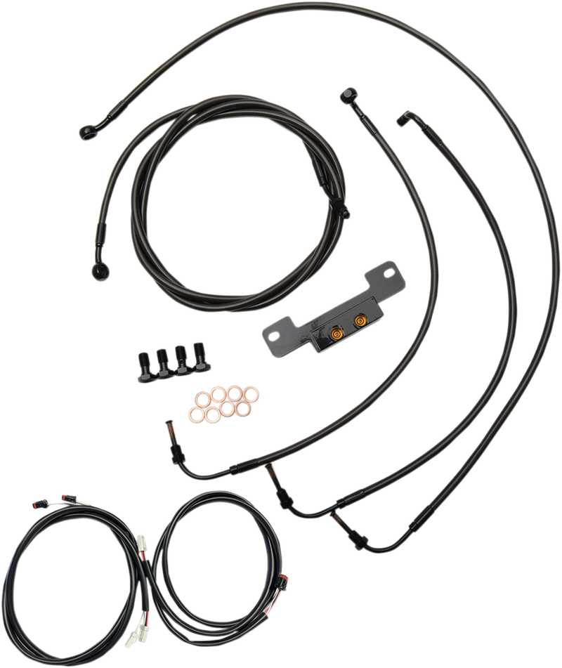 LA CHOPPERS Cable Kit - 12" - 14" Ape Hanger Handlebars - Midnight LA-8055KT3-13M