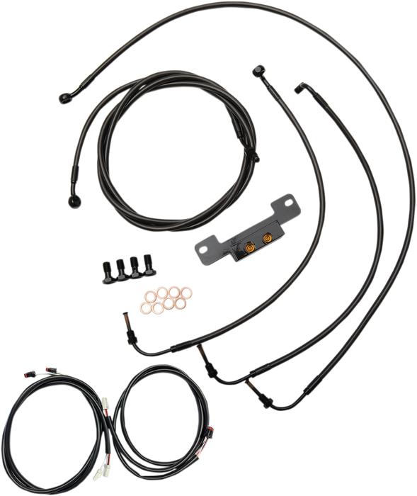 LA CHOPPERS Cable Kit - 18" - 20" Ape Hanger Handlebars - Midnight LA-8055KT3-19M
