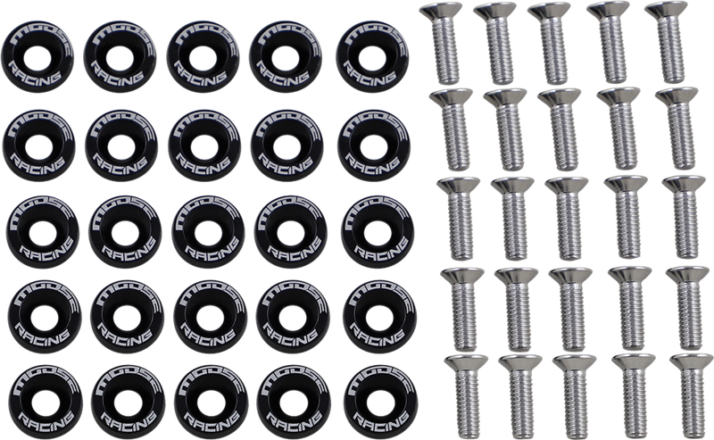 MOOSE RACING Fender Washer Kit - Black 100-1015-PU