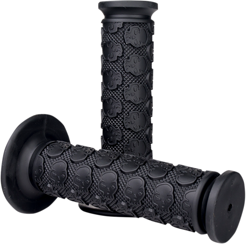 DRIVEN RACING Grips - Skully - Closed Ends - Black D701BK