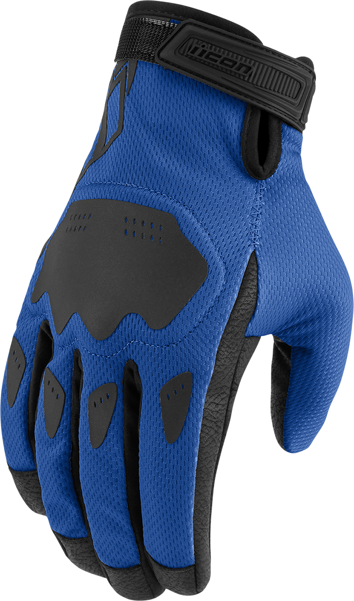 ICON Hooligan™ CE Motorcycle Gloves - Blue - Large 3301-4362