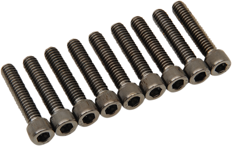 DRAG SPECIALTIES Camshaft Cover Knurled Bolt Kit - Black/Chrome - M8 MK779BK