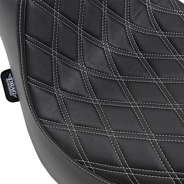 DRAG SPECIALTIES Predator III Seat - Double Diamond - Silver Stitched - FXFB/S '18-'22 FIT FLSTN W/O LUGG RACK 0802-1073