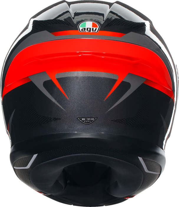 AGV K6 S Motorcycle Helmet - Slashcut - Black/Gray/Red - Medium 2118395002014M