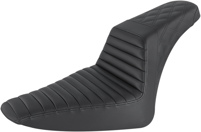 SADDLEMEN Step-Up Seat - Front Tuck-n-Roll/Rear Lattice Stitch - Black 812-26-176
