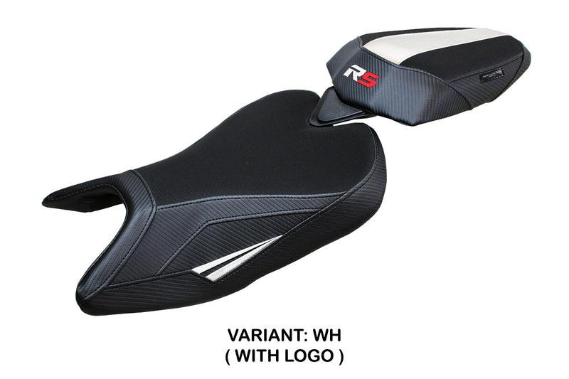 Aprilia RS 457 2023 2024 Seat Cover Tappezzeria Italia in White and Black