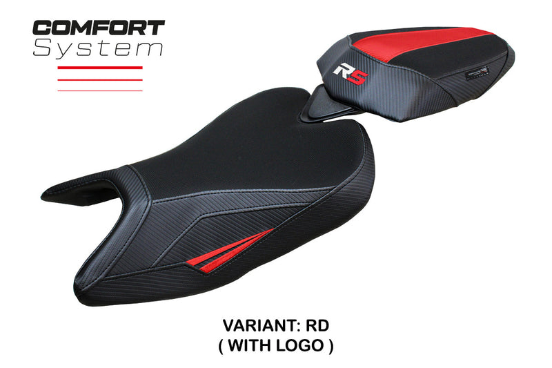 Aprilia RS 457 2023 2024 Seat Cover Tappezzeria Italia Comfort in Red and Black
