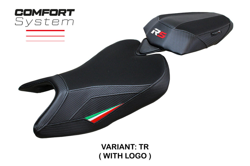 Aprilia RS 457 2023 2024 Seat Cover Tappezzeria Italia Comfort in Italy Flag and Black