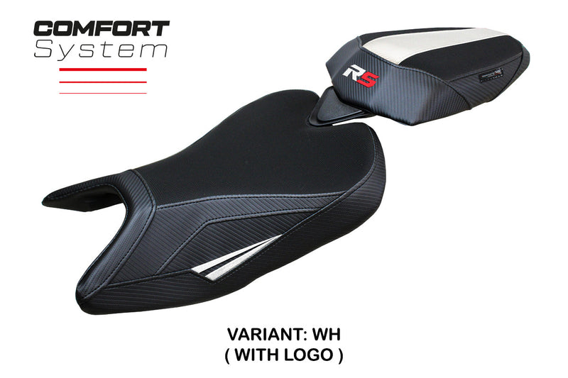 Aprilia RS 457 2023 2024 Seat Cover Tappezzeria Italia Comfort in White and Black