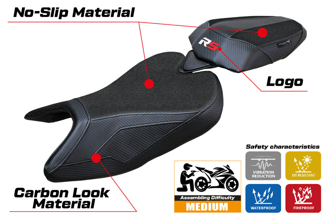 Aprilia RS 457 2023 2024 Seat Cover Tappezzeria Italia Ultragrip in Black