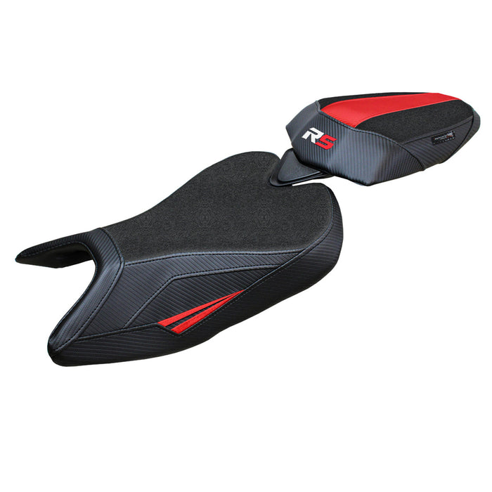 Aprilia RS 457 2023 2024 Seat Cover Tappezzeria Italia Ultragrip in Red and Black