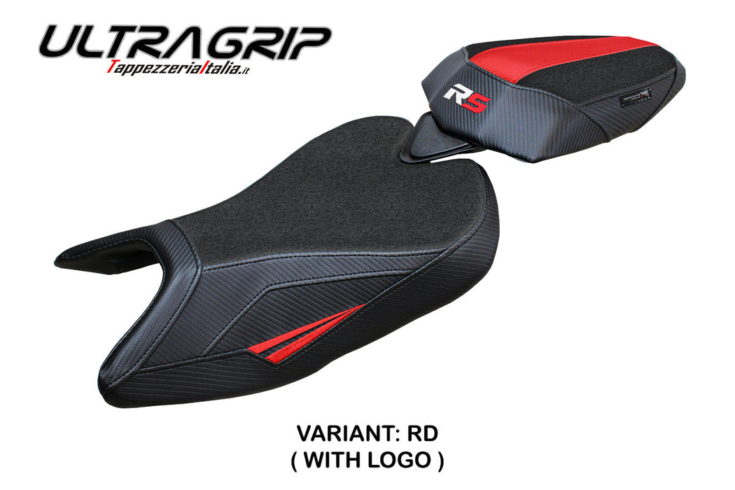 Aprilia RS 457 2023 2024 Seat Cover Tappezzeria Italia Ultragrip in Red and Black