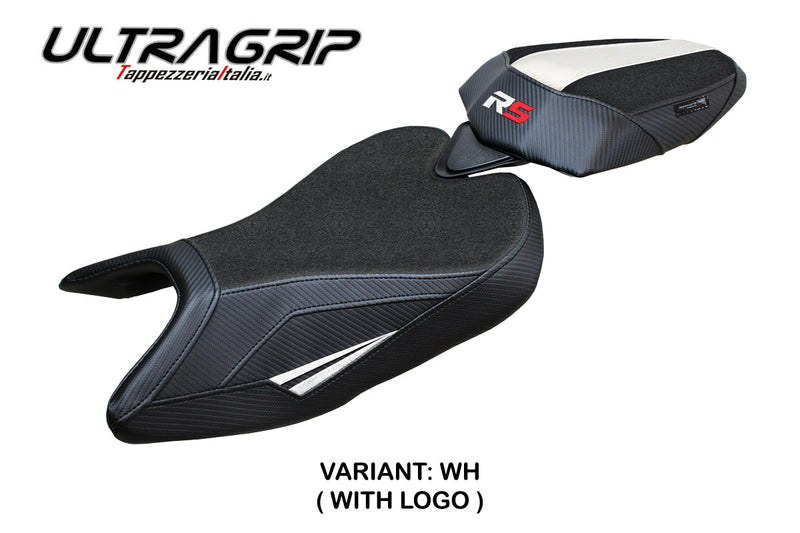 Aprilia RS 457 2023 2024 Seat Cover Tappezzeria Italia Ultragrip in White and Black