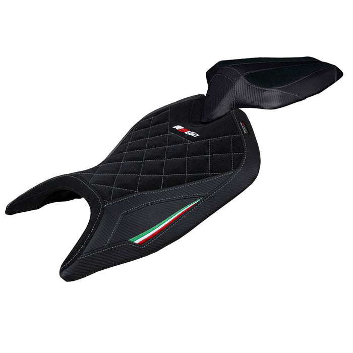 Aprilia RS 660 2021-2024 Seat Cover Tappezzeria Italia Velvet in Black Diamond Stitch