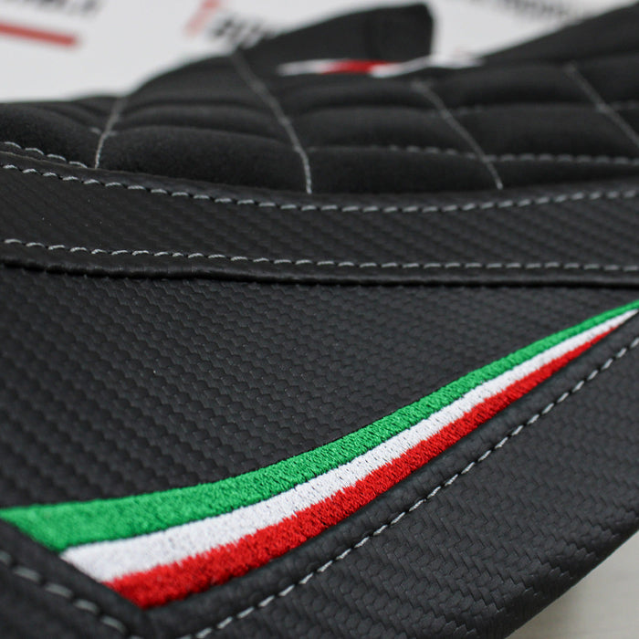 Aprilia RS 660 2021-2024 Seat Cover Tappezzeria Italia Velvet in Black Diamond Stitch