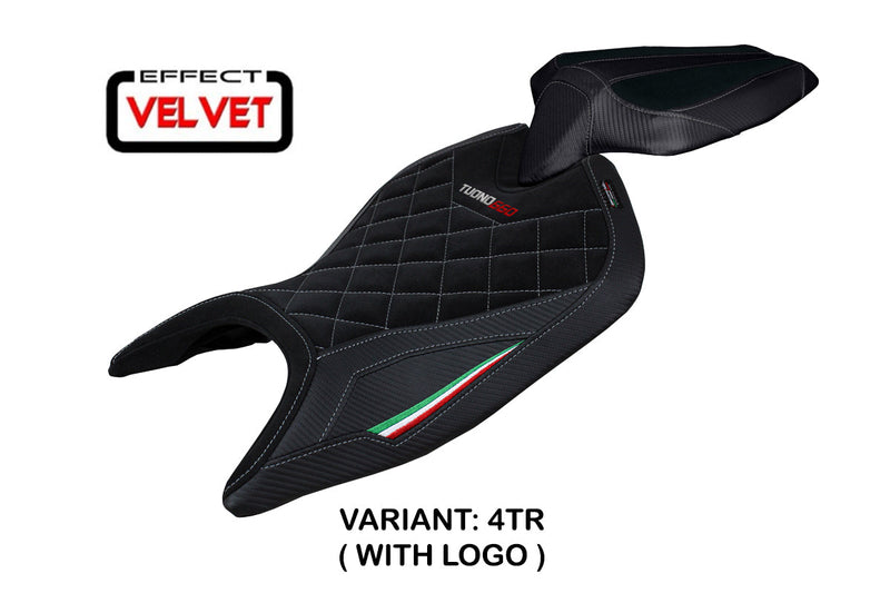 Aprilia Tuono 660 2021-2024 Seat Cover Tappezzeria Italia Velvet in Italy Flag Black