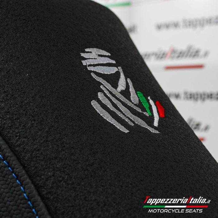 Aprilia Tuareg 660 2021-2024 Seat Cover Tappezzeria Italia Comfort Ultragrip in Blue and Black