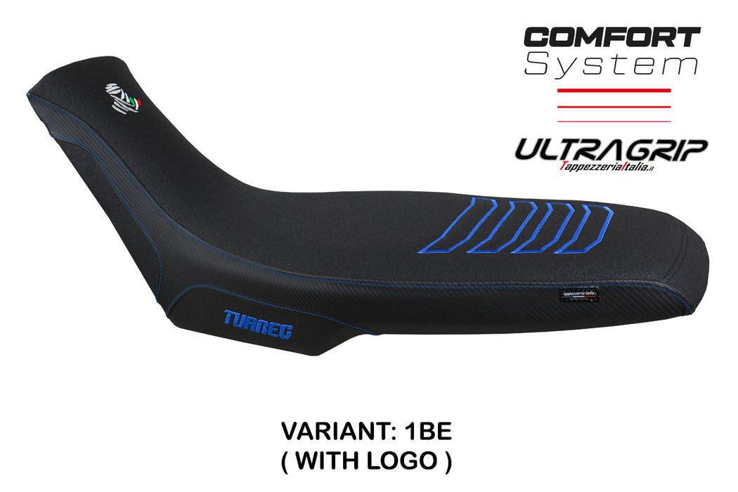 Aprilia Tuareg 660 2021-2024 Seat Cover Tappezzeria Italia Comfort Ultragrip in Blue and Black