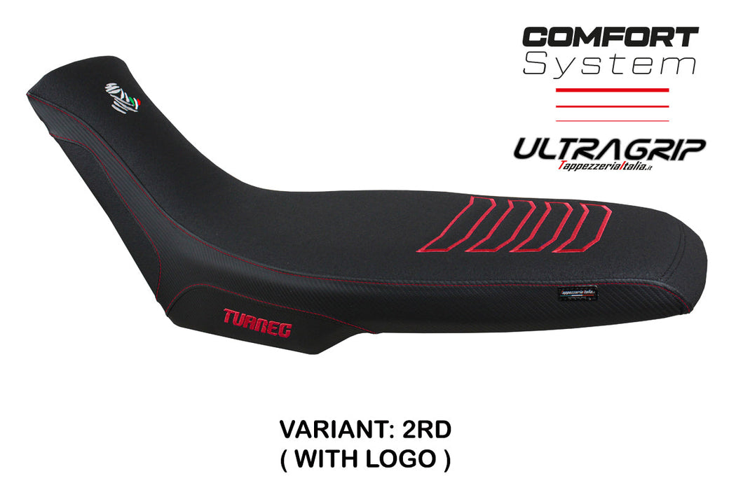 Aprilia Tuareg 660 2021-2024 Seat Cover Tappezzeria Italia Comfort Ultragrip in Red and Black