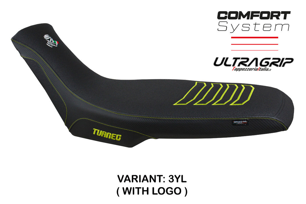 Aprilia Tuareg 660 2021-2024 Seat Cover Tappezzeria Italia Comfort Ultragrip in Yellow and Black