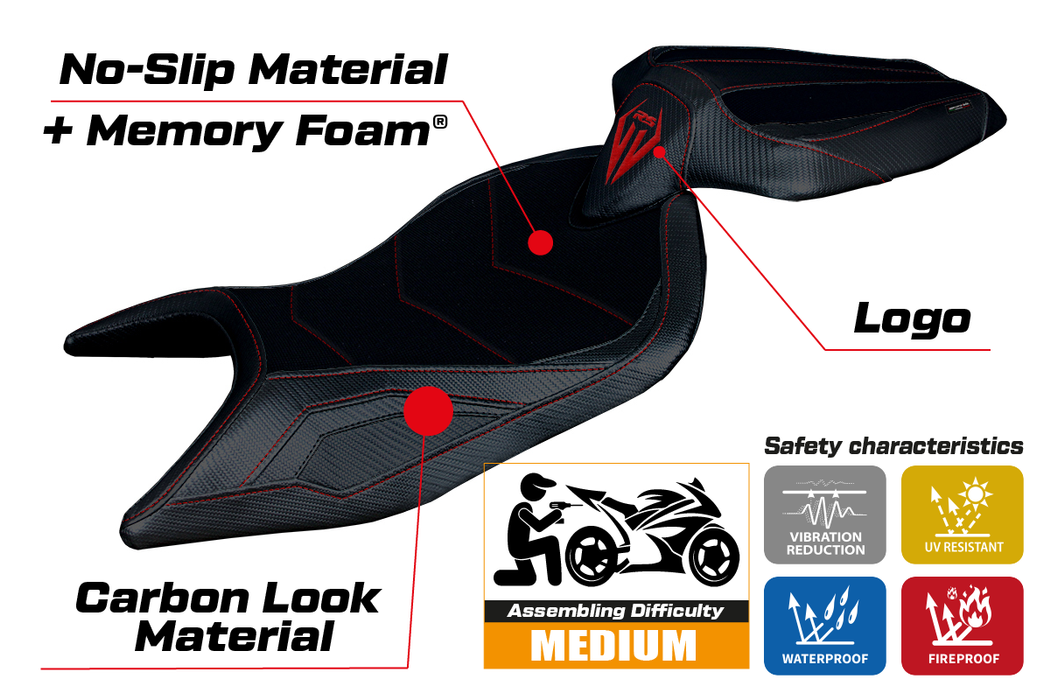 Aprilia RS 660 2021-2024 Seat Cover Tappezzeria Italia Comfort in Black