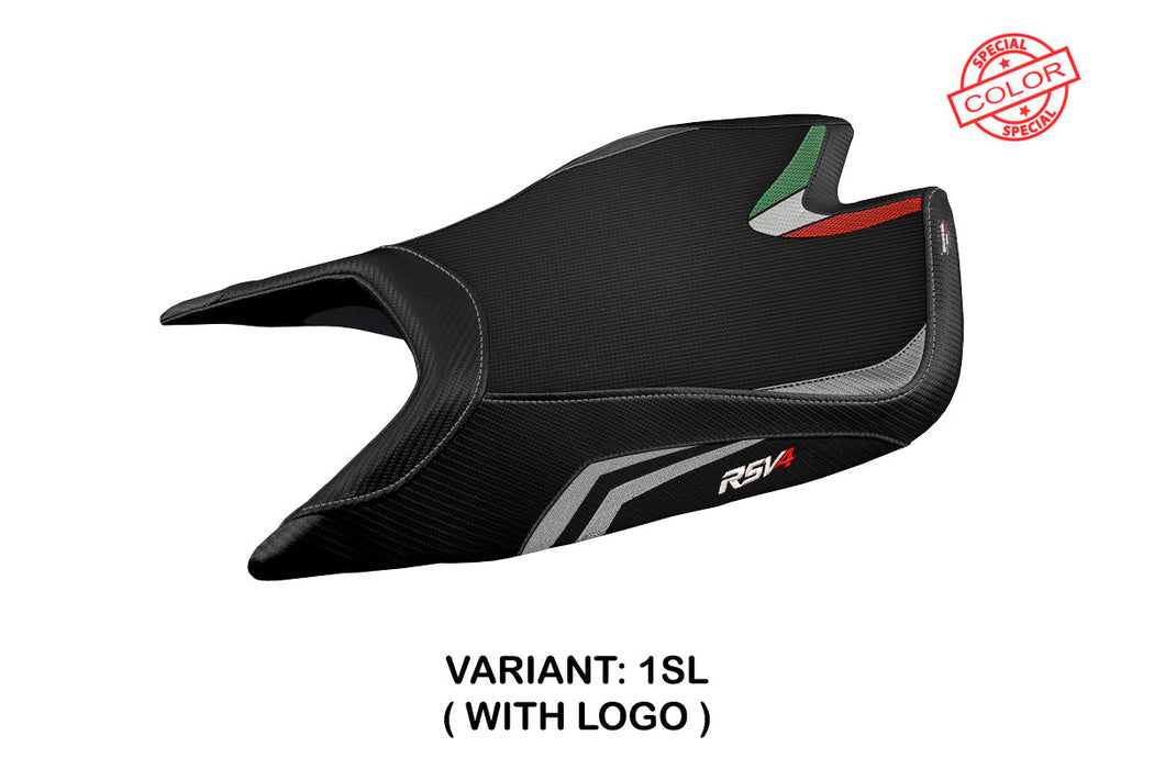 Aprilia RSV4 2021-2024 Seat Cover Tappezzeria Italia in Silver and Black