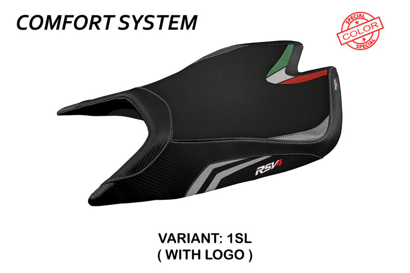 Aprilia RSV4 2021-2024 Seat Cover Tappezzeria Italia Comfort in Silver and Black