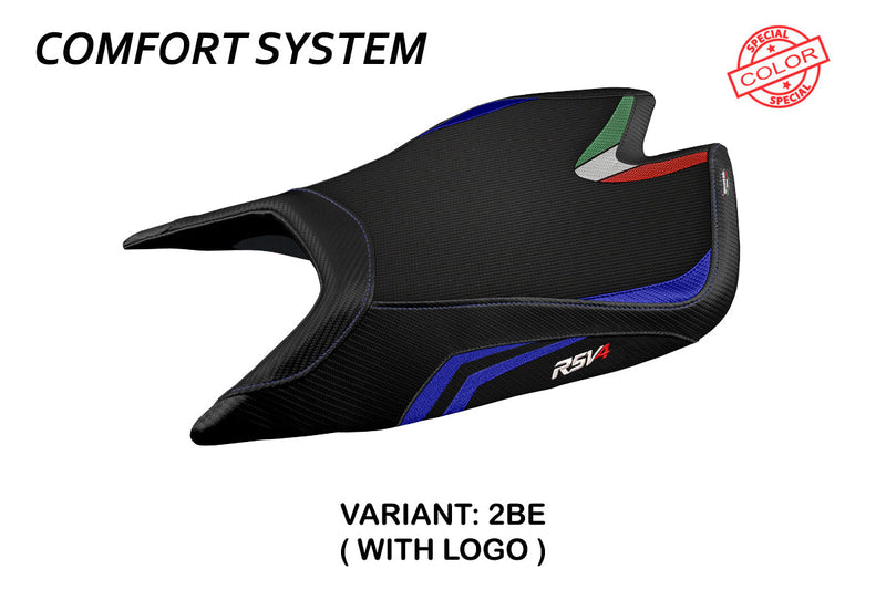 Aprilia RSV4 2021-2024 Seat Cover Tappezzeria Italia Comfort in Blue and Black