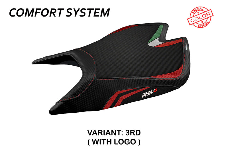 Aprilia RSV4 2021-2024 Seat Cover Tappezzeria Italia Comfort in Red and Black