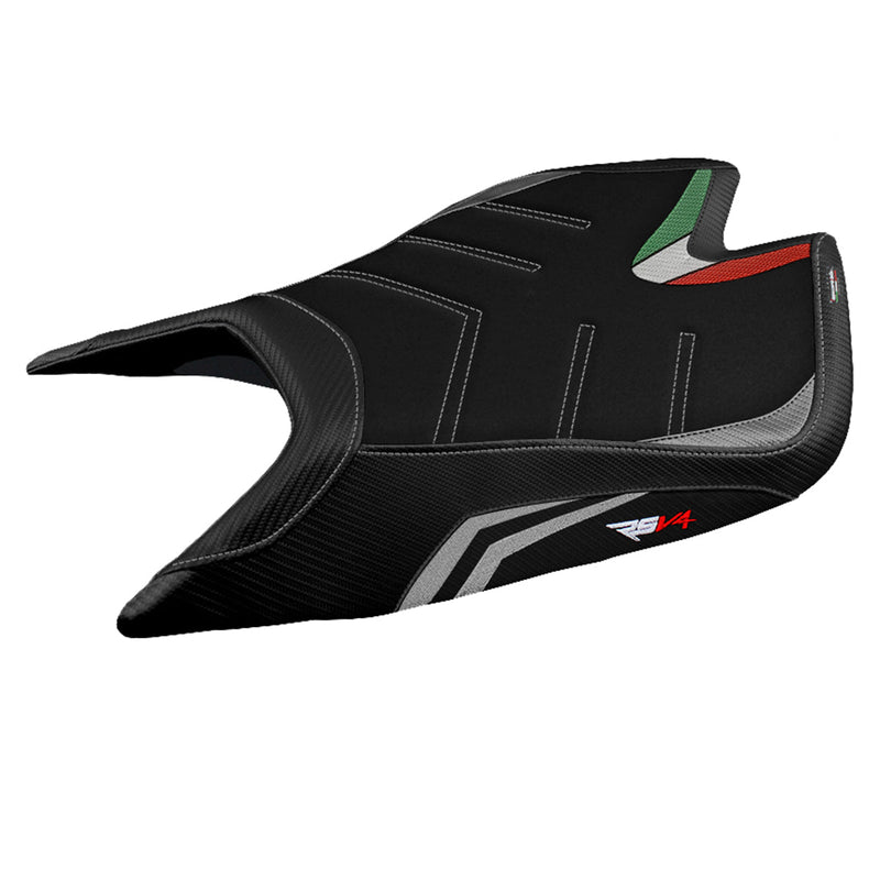 Aprilia RSV4 2021-2024 Seat Cover Tappezzeria Italia Ultragrip in Silver and Black