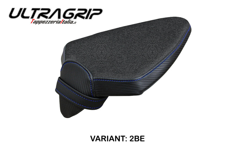 Aprilia RSV4 2021-2024 Passenger Seat Cover Tappezzeria Italia Ultragrip in Blue and Black