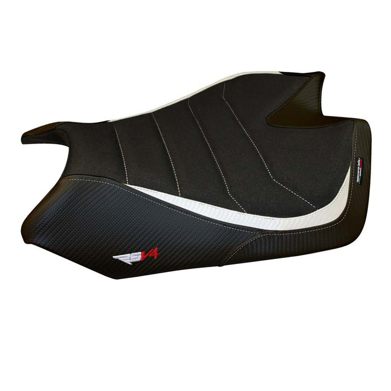 Aprilia RSV4 2009-2020 Seat Cover Tappezzeria Italia Comfort Ultragrip in White and Black