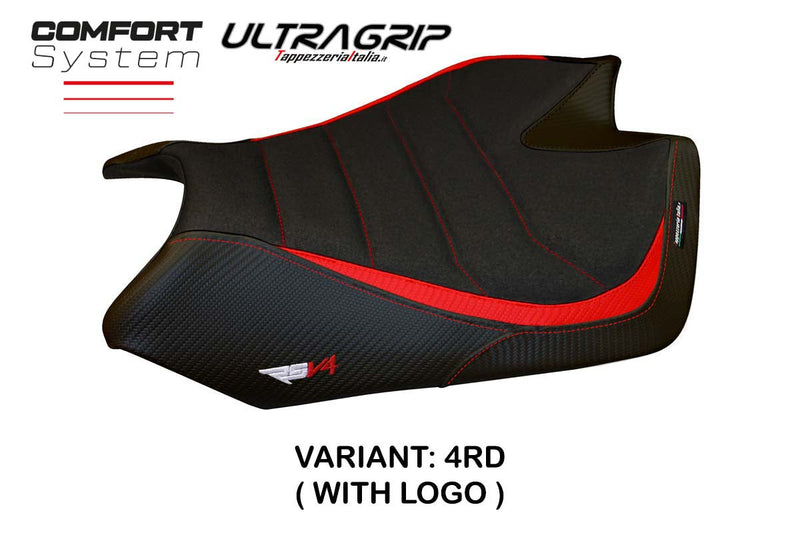 Aprilia RSV4 2009-2020 Seat Cover Tappezzeria Italia Comfort Ultragrip in Red and Black