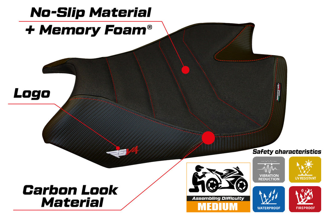 Aprilia RSV4 2009-2020 Seat Cover Tappezzeria Italia Comfort Ultragrip in Black