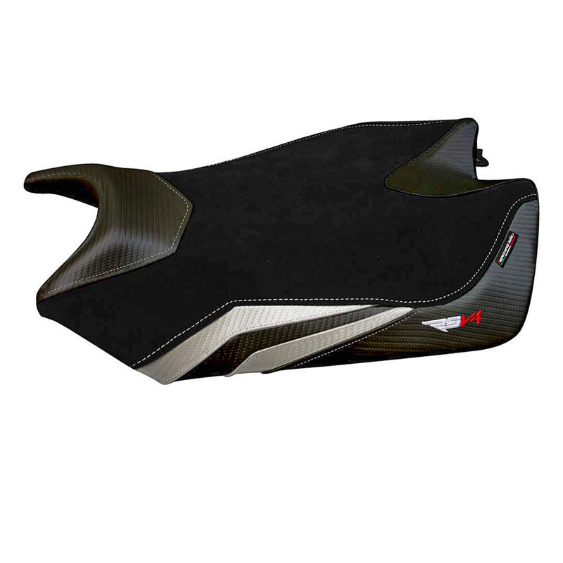 Aprilia RSV4 2009-2020 Seat Cover Tappezzeria Italia Velvet in White and Black