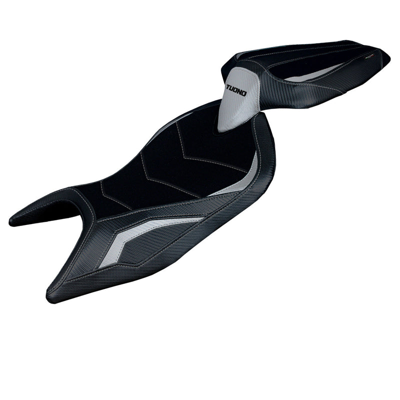 Aprilia Tuono 660 2021-2024 Seat Cover Tappezzeria Italia Comfort in Silver and Black