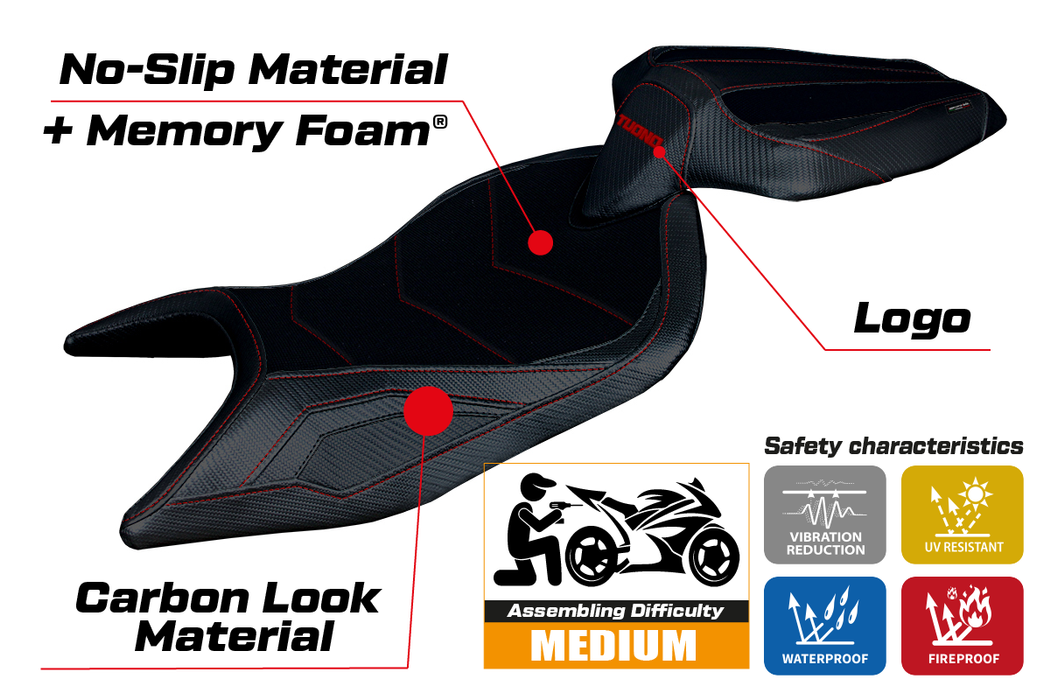 Aprilia Tuono 660 2021-2024 Seat Cover Tappezzeria Italia Comfort in Black