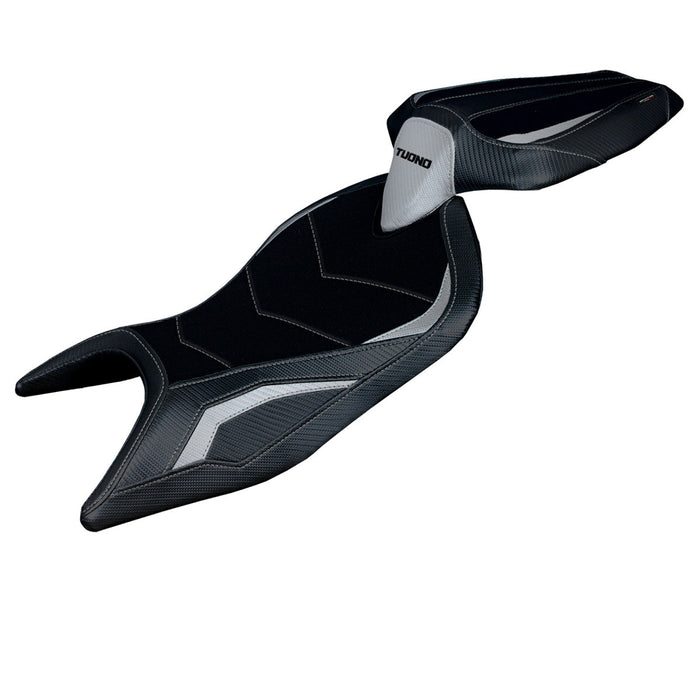Aprilia Tuono 660 2021-2024 Seat Cover Tappezzeria Italia Ultragrip in Silver and Black