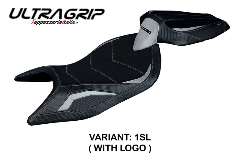 Aprilia Tuono 660 2021-2024 Seat Cover Tappezzeria Italia Ultragrip in Silver and Black