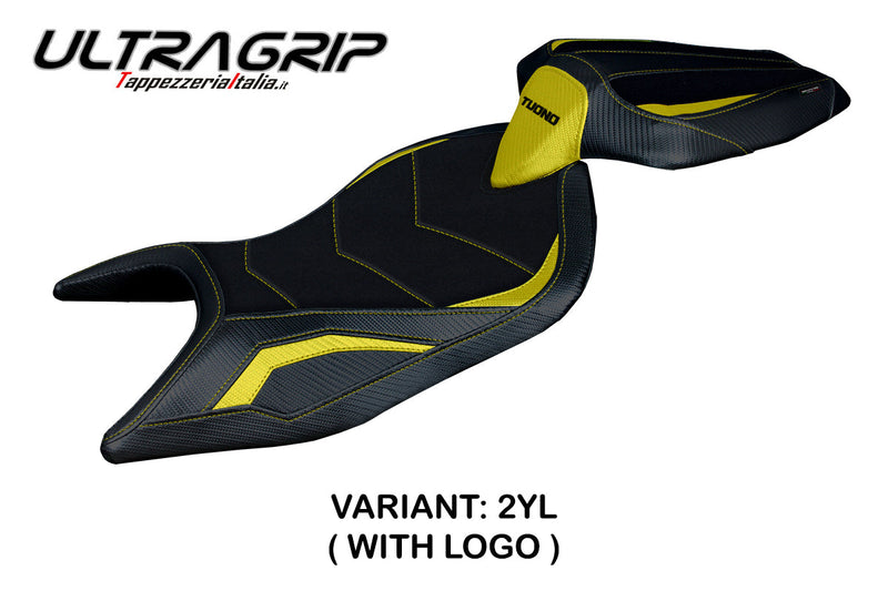 Aprilia Tuono 660 2021-2024 Seat Cover Tappezzeria Italia Ultragrip in Yellow and Black