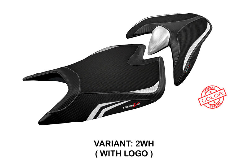 Aprilia Tuono V4 2021-2024 Seat Cover Tappezzeria Italia in White and Black